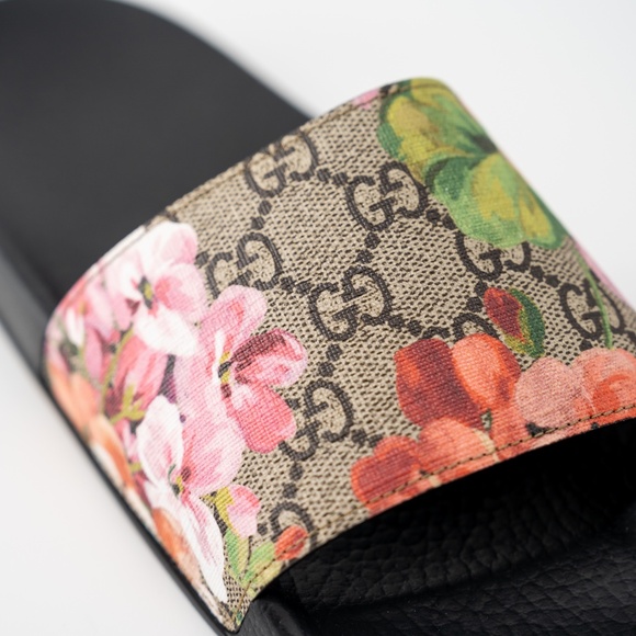 size 37G - Gucci Floral Bloom Slides GG Logo Supreme Pursuit Rubber - Picture 6 of 8
